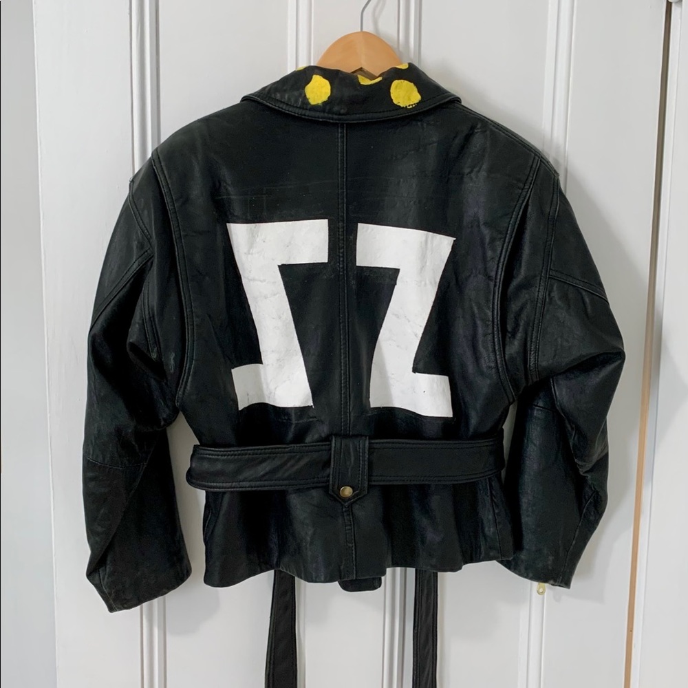 Grunge style 100% leather vintage jacket